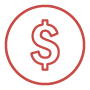 icon of money symbol in circle